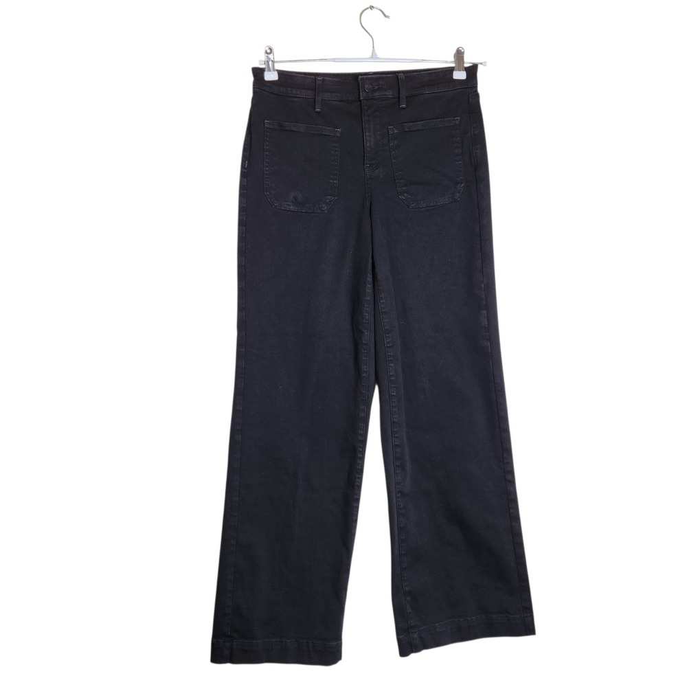 NYDJ Teresa Wide Leg Black Jeans Lift Tuck Technology Size 6 Patch Pockets